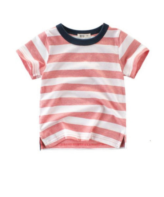 Coral Striped Tee