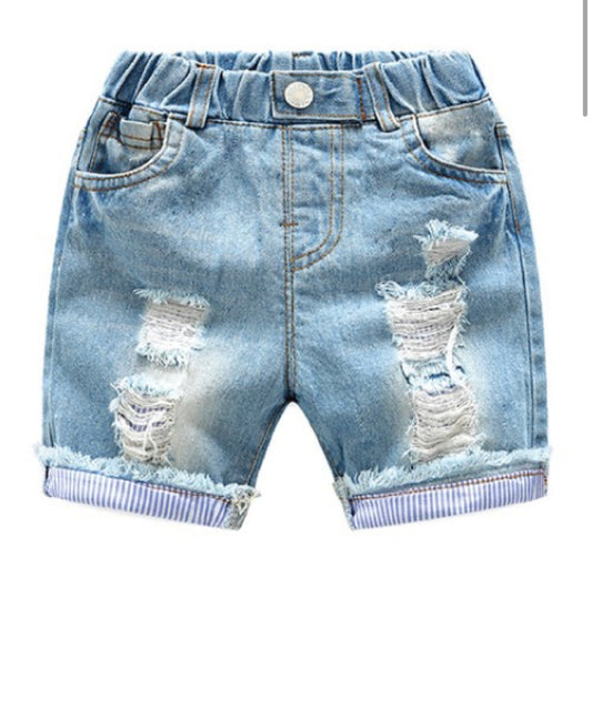 Distressed Denim Shorts